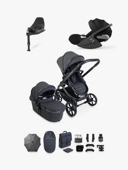 iCandy Peach 8 Pushchair & Accessories with Cybex Cloud T Baby Car Seat and Base T Bundle, Grey, 