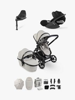 iCandy Peach 8 Pushchair & Accessories with Cybex Cloud T Baby Car Seat and Base T Bundle, Taupe, 