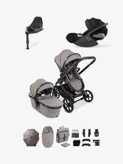 iCandy Peach 8 Pushchair & Accessories with Cybex Cloud T Baby Car Seat and Base T Bundle, Porcini, 