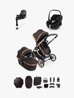 iCandy Peach 8 Pushchair & Accessories with Maxi-Cosi Pebble 360 Pro2 Baby Car Seat and Base Bundle, Pecan, 
