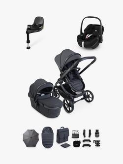 iCandy Peach 8 Pushchair & Accessories with Maxi-Cosi Pebble 360 Pro2 Baby Car Seat and Base Bundle, Grey, 