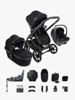 iCandy Peach 8 Pushchair & Accessories with Cocoon 360 Car Seat & Base Bundle, Black, 