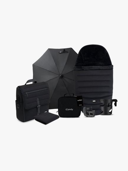 iCandy Peach 8 Pushchair & Accessories with Cocoon 360 Car Seat & Base Bundle, Black - view 2, 