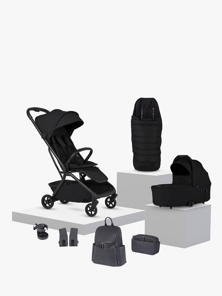 Silver Cross Nia Compact Travel Stroller, Carrycot & Accessories, Onyx, 