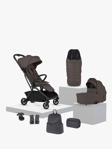 Silver Cross Nia Compact Travel Stroller, Carrycot & Accessories, Chocolate, 