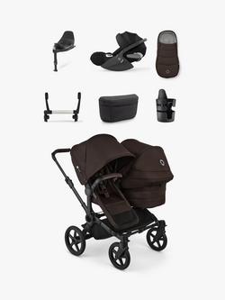 Bugaboo Donkey 6 Double Stroller with Cybex Cloud T i-Size Rotating Baby Car Seat and Base Ultimate Bundle, Cocoa Brown, 
