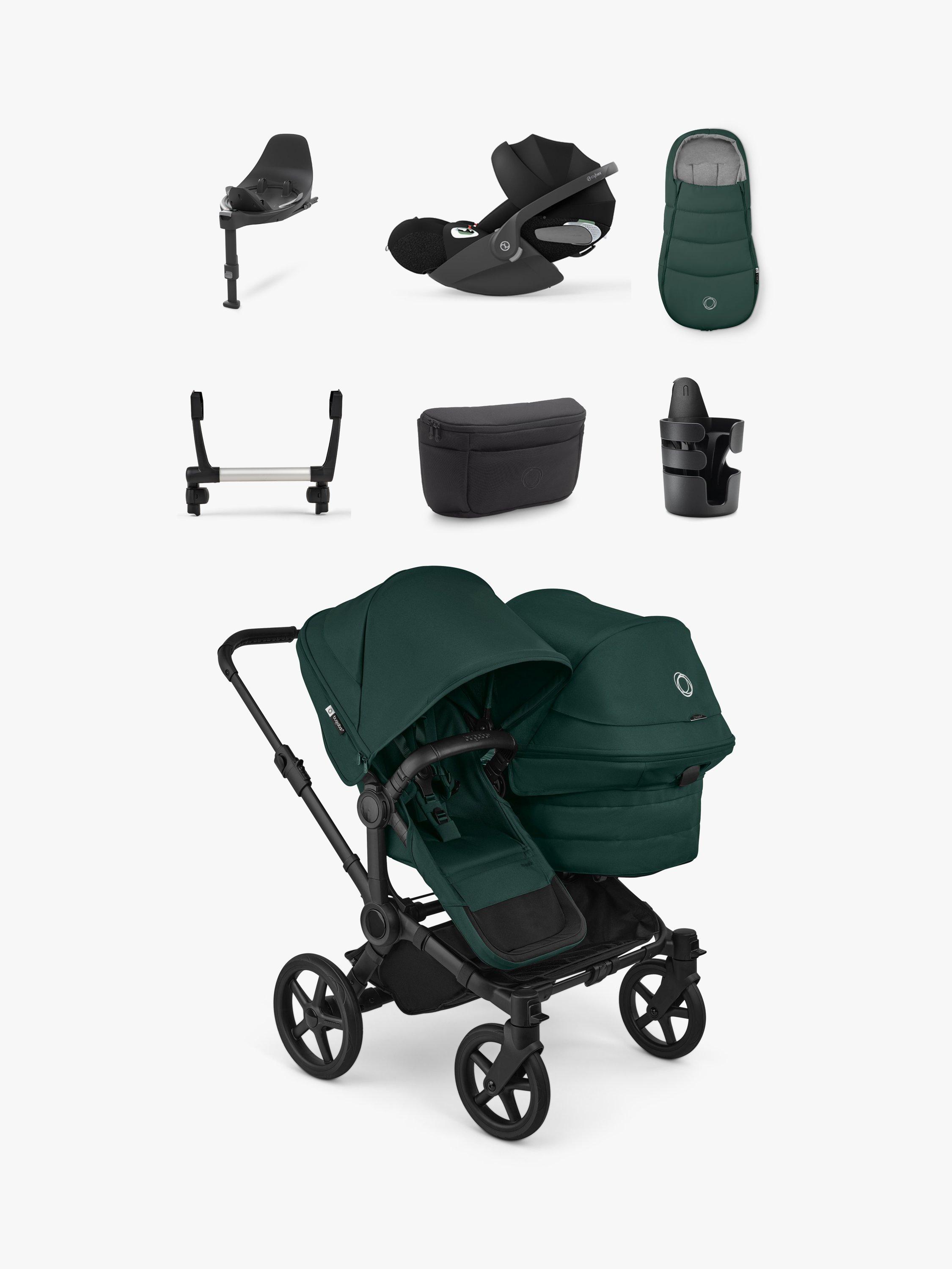 Bugaboo Donkey 6 Double Stroller with Cybex Cloud T i-Size Rotating Baby  Car Seat and Base Ultimate Bundle, Fern Green