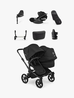 Bugaboo Donkey 6 Double Stroller with Cybex Cloud T Car Seat & Base T Ultimate Bundle, Black, 