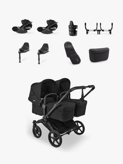 Bugaboo Donkey 6 Twin Stroller with Cybex Cloud T Car Seat & Base T Ultimate Bundle, Black, 