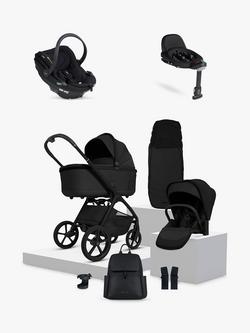 Silver Cross Cove Pushchair & Accessories with BeSafe Go Beyond² Car Seat & Beyond ISOFIX Car Seat Base Bundle, Onyx, 