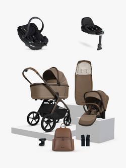 Silver Cross Cove Pushchair & Accessories with BeSafe Go Beyond² Car Seat & Beyond ISOFIX Car Seat Base Bundle, Maple, 