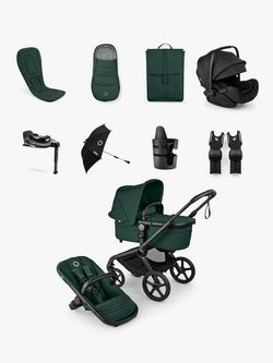 Bugaboo Fox 5 Renew Pushchair & Accessories with Bugaboo Otter by Nuna Car Seat & 360 Base Ultimate Bundle, Fern Green, 