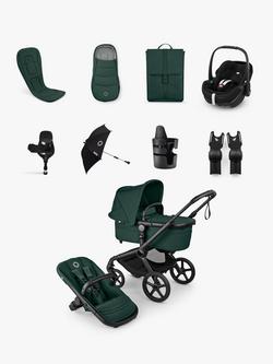 Bugaboo Fox 5 Renew Pushchair, Maxi-Cosi Pebble 360 Pro2 Car Seat with Base and Accessories Bundle, Fern Green, 