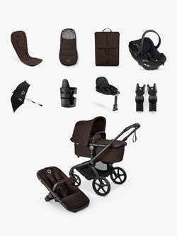 Bugaboo Fox 5 Renew Pushchair and Accessories with BeSafe Go Beyond2 Car Seat and Base Bundle, Cocoa Brown, 