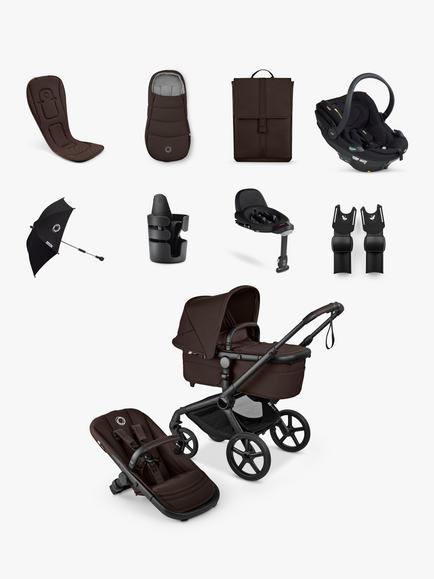 Bugaboo Fox 5 Renew Pushchair and Accessories with BeSafe Go Beyond2 Car Seat and Base Bundle, Cocoa Brown, 