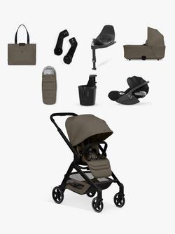 Joolz Hub 2 Pushchair, Carrycot and Accessories with Cybex Cloud T Car Seat and Base T Bundle, Hazel Brown/Black, 