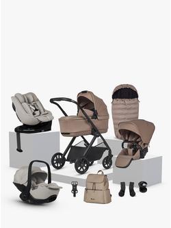 Silver Cross Reef 2 Pushchair & Accessories with Approach Plus & Glide Plus 360 i-Size Car Seat & Base Ultimate Family Bundle, Mocha, 