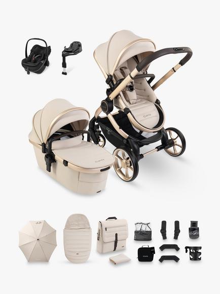 iCandy Peach 8 Pushchair & Accessories with Maxi-Cosi Pebble Slide Pro Car Seat & FamilyFix Base, Biscotti, 