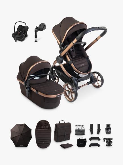iCandy Peach 8 Pushchair & Accessories with Maxi-Cosi Pebble Slide Pro Car Seat & FamilyFix Base, Pecan, 