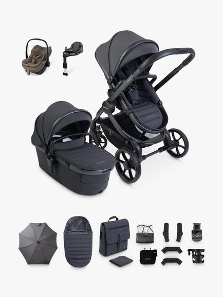 iCandy Peach 8 Pushchair & Accessories with Maxi-Cosi Pebble Slide Pro Car Seat & FamilyFix Base, Grey, 