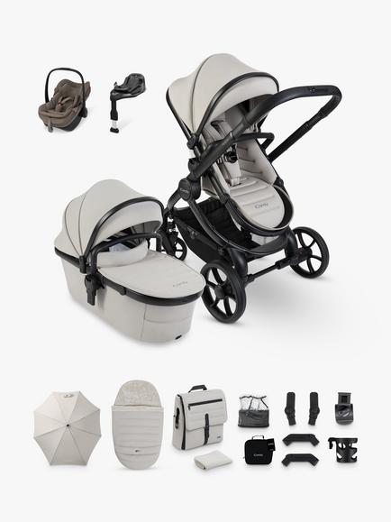 iCandy Peach 8 Pushchair & Accessories with Maxi-Cosi Pebble Slide Pro Car Seat & FamilyFix Base, Taupe, 