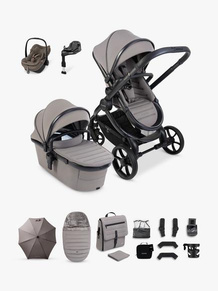 iCandy Peach 8 Pushchair & Accessories with Maxi-Cosi Pebble Slide Pro Car Seat & FamilyFix Base, Porcini, 