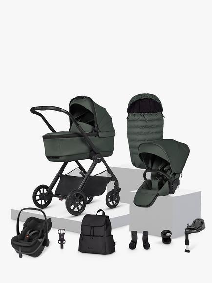 Silver Cross Reef 2 Pushchair & Accessories with Maxi-Cosi Pebble Slide Pro Car Seat & FamilyFix Base Bundle, Pewter, 