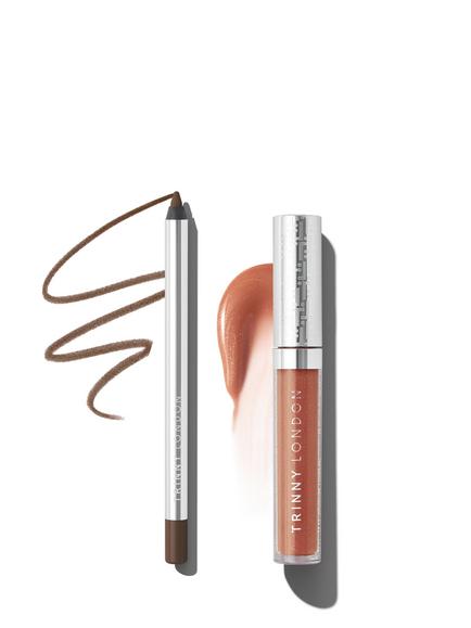 Trinny London Line2Define Lip Liner, Mića & Sheer Joy Pro-Collagen Lip Oil, Teal Bundle, 