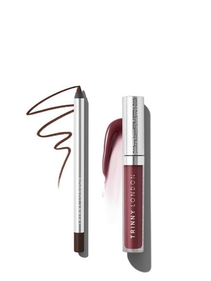 Trinny London Line2Define Lip Liner, Pauline & Sheer Joy Pro-Collagen Lip Oil, Lyla Bundle, 