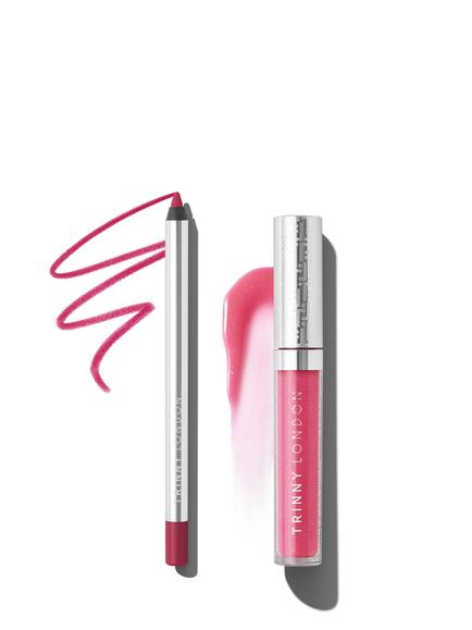 Trinny London Line2Define Lip Liner, Rosie & Sheer Joy Pro-Collagen Lip Oil, Kiki Bundle, 