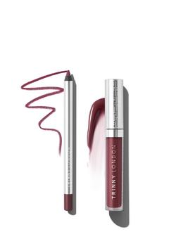 Trinny London Line2Define Lip Liner, Alessia & Sheer Joy Pro-Collagen Lip Oil, Lyla Bundle, 
