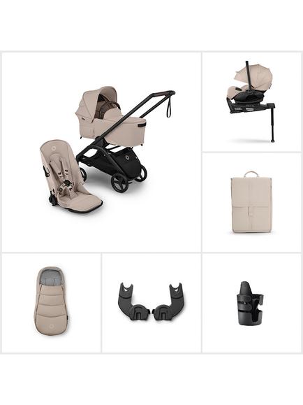 Bugaboo Dragonfly Plus Pushchair & Carrycot with Bugaboo Otter by Nuna Baby Car Seat & 360 Base Ultimate Bundle, Taupe, 