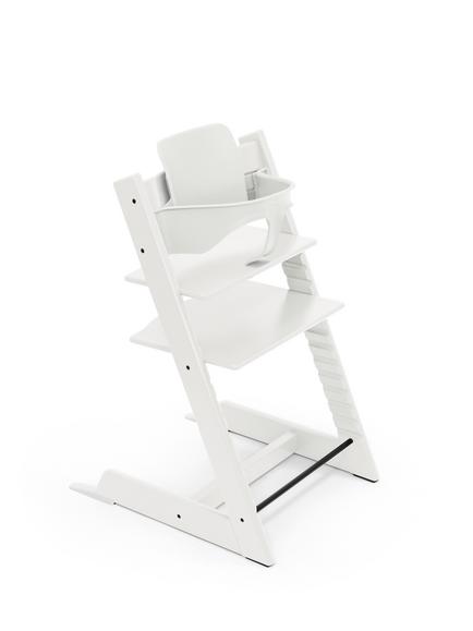 Tripp Trapp Highchair, Vanilla Newborn Set & Baby Set Bundle, White - view 2, 