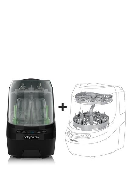 Baby Brezza Bottle Washer Pro & Breast Pump Rack Bundle, Black, 