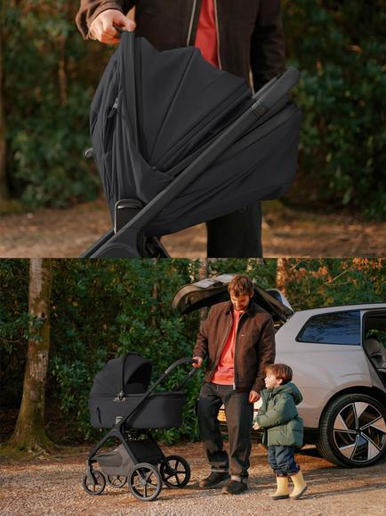 Silver Cross Cove 2 Stroller, Carrycot & Accessories with Glide Plus 360 i-Size Car Seat & Base Ultimate Infant Bundle, Oynx - view 2, 