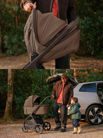 Silver Cross Cove 2 Stroller, Carrycot & Accessories with Glide Plus 360 & Approach Plus 360 i-Size Car Seats & Base Ultimate Family Bundle, Maple - view 2, 