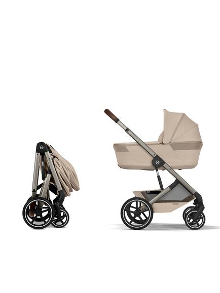 Cybex Balios S Lux Pushchair, Fold Carrycot & Accessories with Cloud G3 Baby Car Seat & Base Ultimate Travel System Bundle, Beige - view 2, 