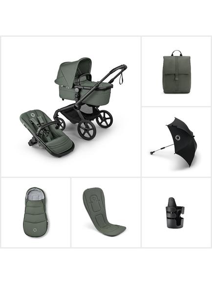 Bugaboo Fox 5 Renew Pushchair & Accessories Essential Bundle, Forest Green, 