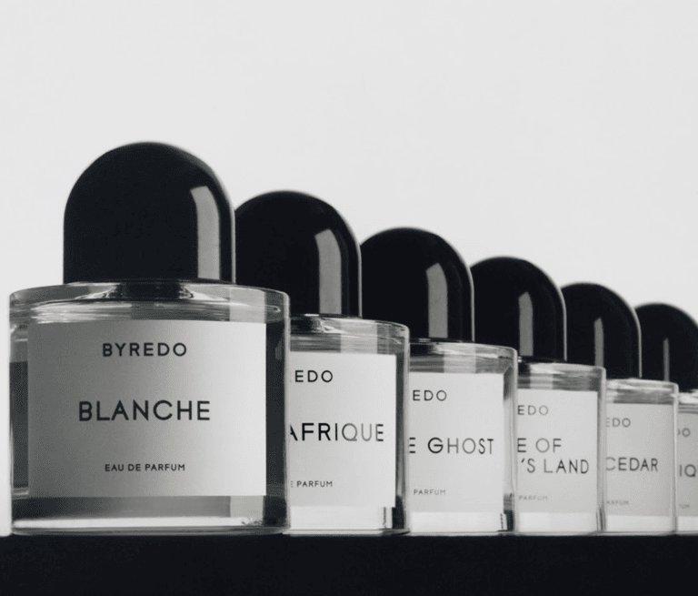 A banner showing Byredo fragrances.