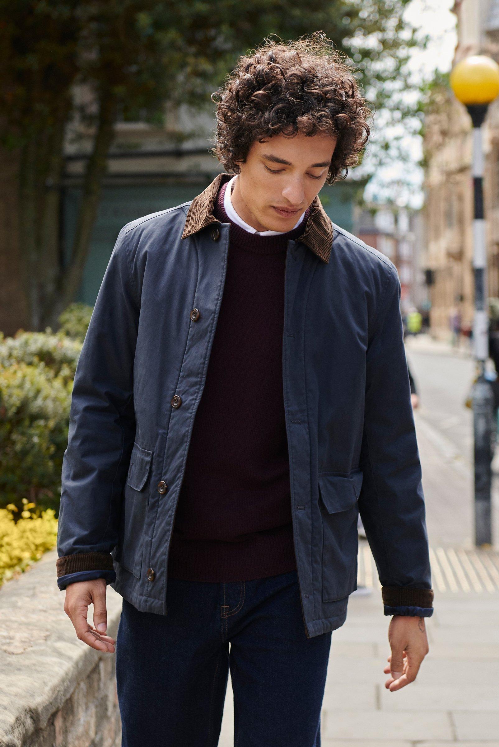 John Lewis Wax Cotton Chore Jacket, Navy, Navy, £99.00
