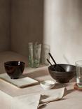 John Lewis Reactive Glaze Stoneware Footed Bowl, 15cm, Black