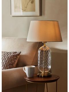 John Lewis Haverstock Glass Table Lamp, Brass