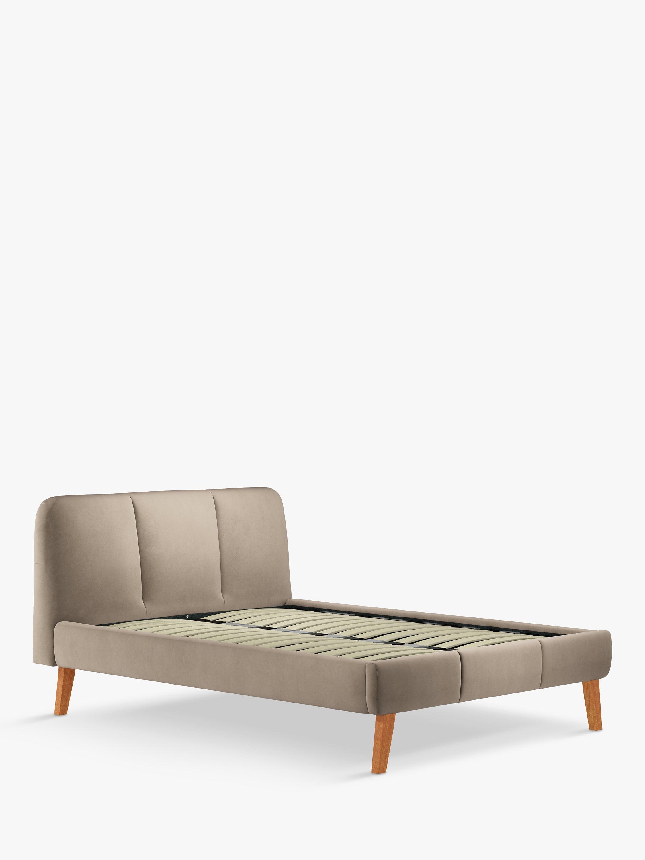 John Lewis Nite Upholstered Bed Frame, Double, Deep Velvet Biscuit