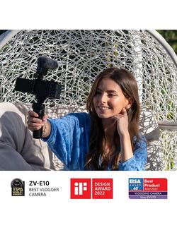 Sony Alpha ZV-E10 Compact System Vlogging Camera with 16-50mm Power Zoom Lens, 4K Ultra HD, 24.2MP, Wi-Fi, Bluetooth, 3” Vari-Angle Touch Screen, Black - view 2, Black