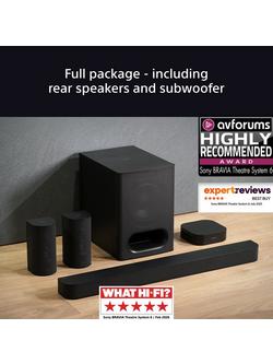 Sony Bravia Theatre System 6 HT-S60 Bluetooth Soundbar with Wireless Subwoofer & Rear Speakers, Dolby Atmos & DTS:X, Black - view 2, Black