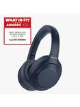 Sony WH-1000XM4 Noise Cancelling Wireless Bluetooth NFC High Resolution Audio Over-Ear Headphones with Mic/Remote, Midnight Blue