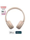 Sony WH-CH520 Bluetooth Wireless On-Ear Headphones with Mic/Remote, Beige