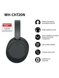 Sony WH-CH720 Noise Cancelling Bluetooth Wireless Over-Ear Headphones with Mic/Remote - view 2, Black