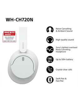 Sony WH-CH720 Noise Cancelling Bluetooth Wireless Over-Ear Headphones with Mic/Remote - view 2, White