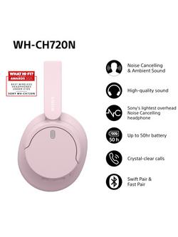Sony WH-CH720 Noise Cancelling Bluetooth Wireless Over-Ear Headphones with Mic/Remote - view 2, Pink